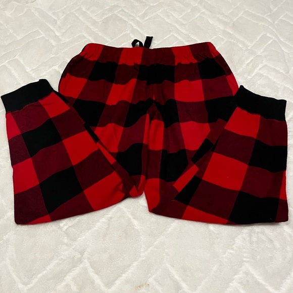 Women's Old Navy Buffalo Plaid Flannel Lounge PJ's With gathered bottom -worn 1x - Picture 3 of 9